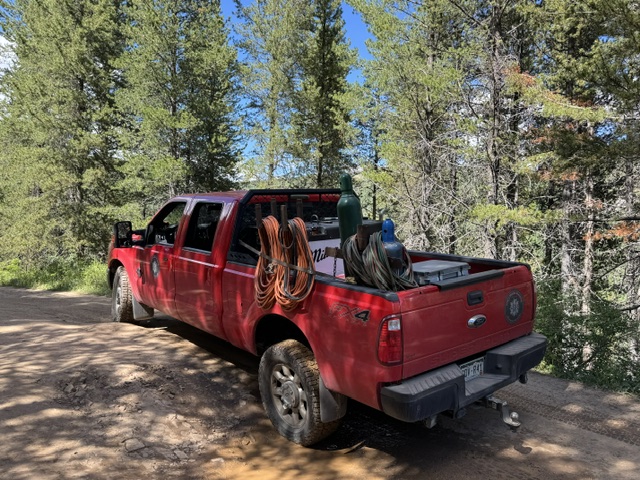 Truck bed equipment prepared for welding project